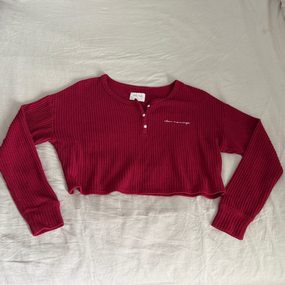 Gilly Hicks Red Long Sleeve Knit Top